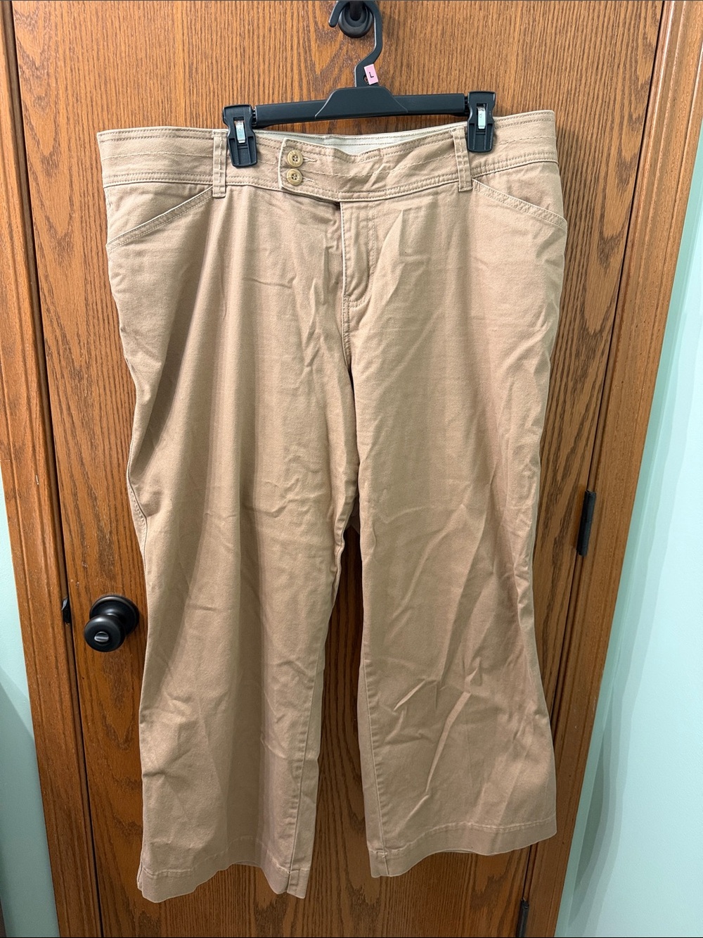 Lane Bryant Tan Wide-Leg Flare Jeans